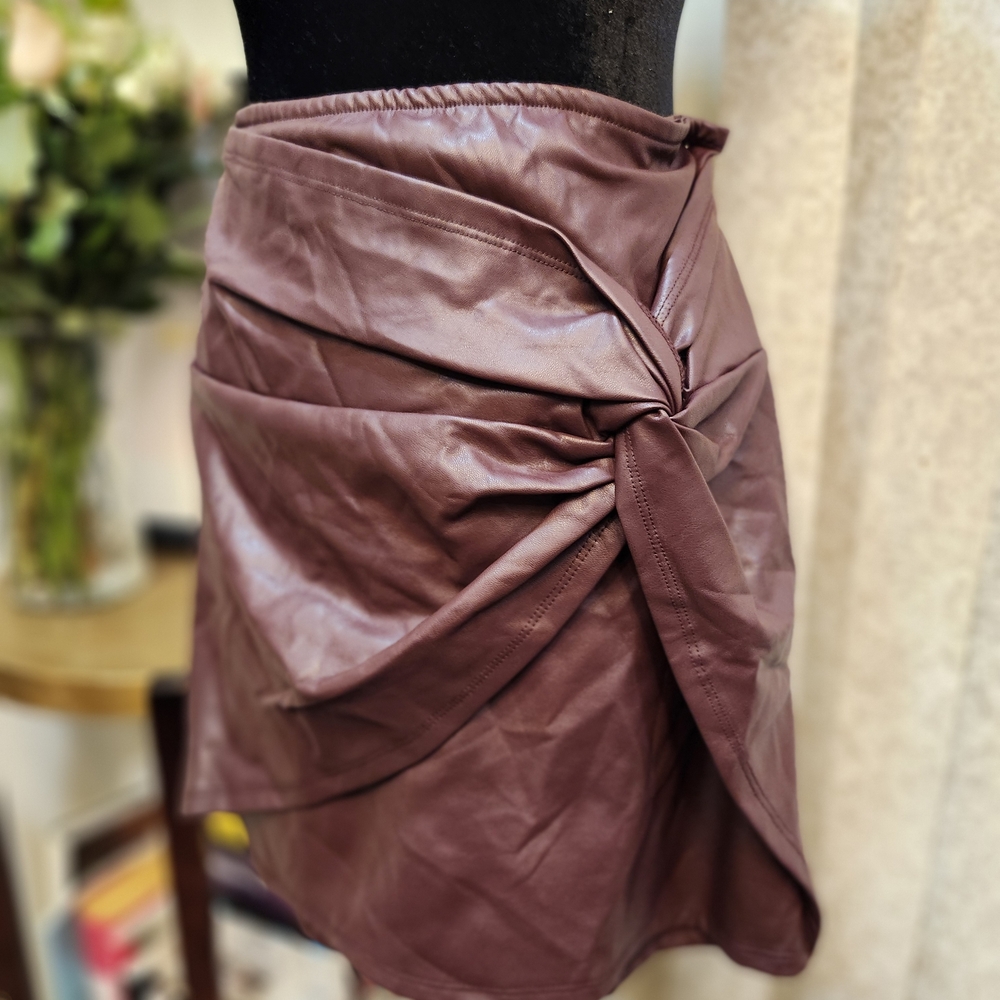 Kerrick Asymmetrical Skirt in Rich Brown